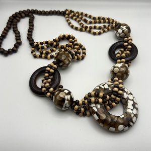 Vintage wooden beads necklace